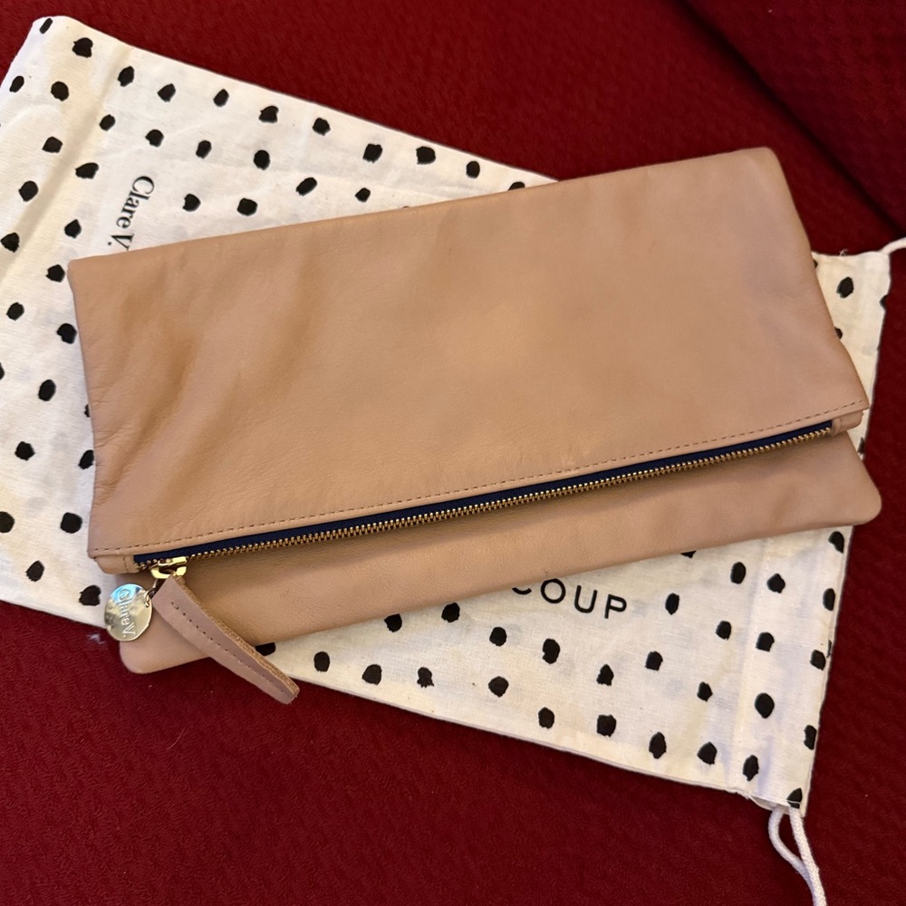 Clare V. Foldover Leather Clutch